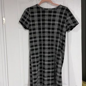 short body on plaid dress
